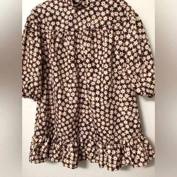 NWT Anthropologie Long-Sleeve Mock Neck Swing Mini Dress - Picture 5 of 8